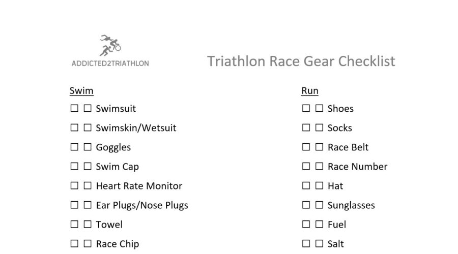 Triathlon Gear Checklist